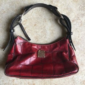 Dooney and Bourke Red Leather Croc Shoulder Bag